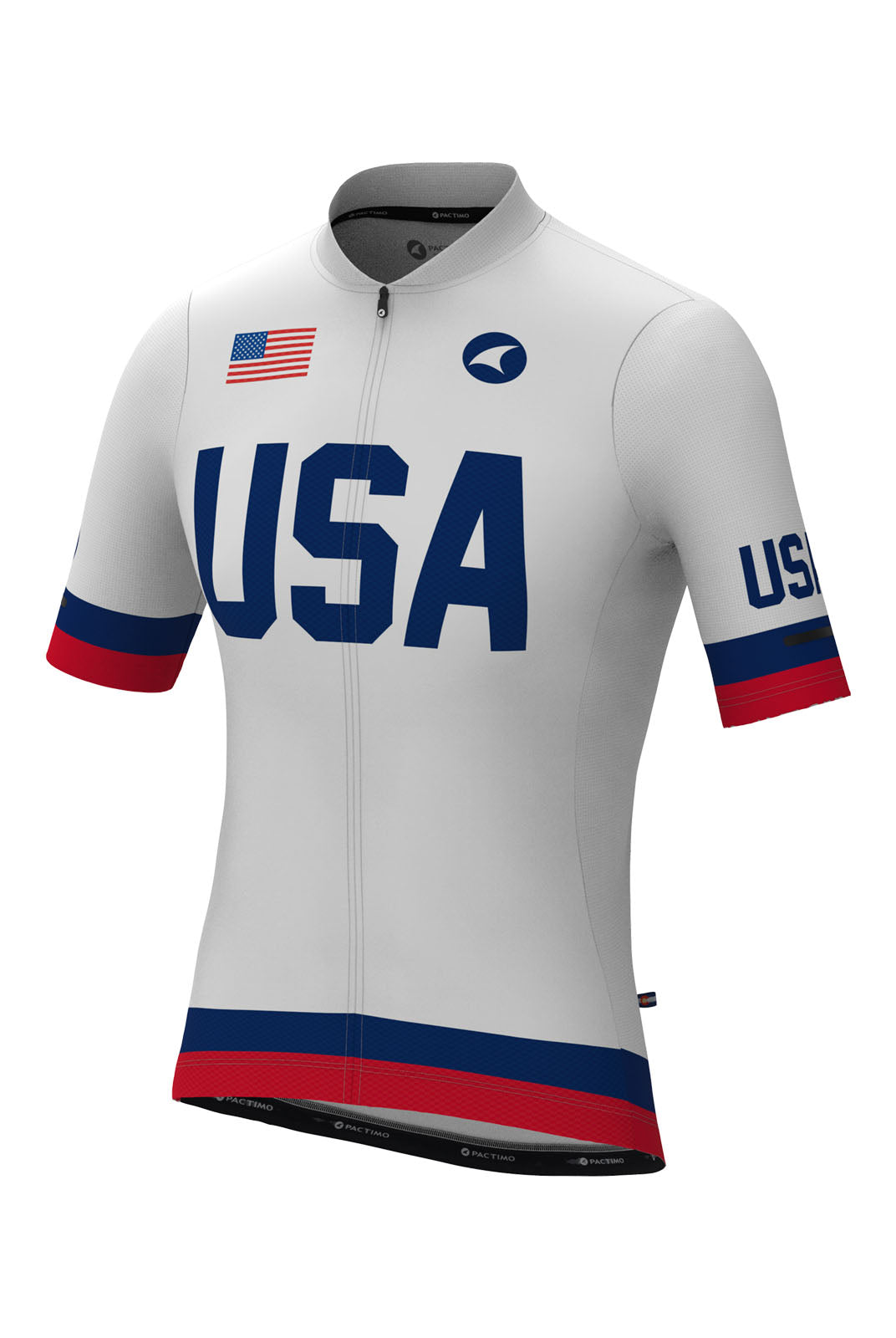 Men's White USA Cycling Jersey | Slim Fit & Breathable | Pactimo